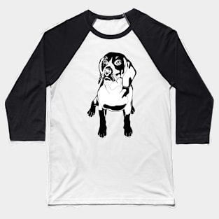 Beagle In Black Baseball T-Shirt